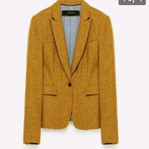 Zara wool elbow patch blazer